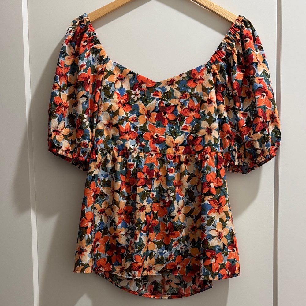 Floral Puff Sleeve Top